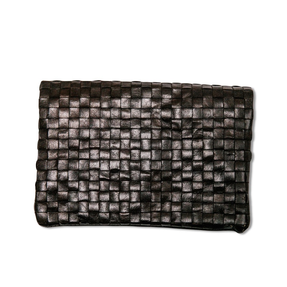 Cafe Brown Woven Clutch